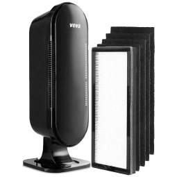 Purificador de ar 8000 Elite Pro Series Filtro HEPA e 4 pré filtros de carbono ativado premium, VEVA 8000, Preto
