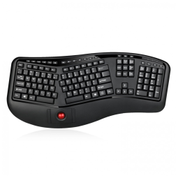 Adseeo Teclado Ergonômico Sem Fio Recarregável Reduz a Tensão das Mãos, ADESSO WKB 3500UB, Preto