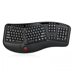 Adseeo Teclado Ergonômico Sem Fio Recarregável Reduz a Tensão das Mãos, ADESSO WKB 3500UB, Preto