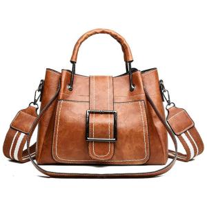 Myfriday Bolsa Feminina de Couro Sintético com Alça Superior e de Mão, Marrom