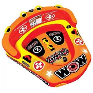 Boia Rebocável Aquática para 2 Pessoas com Corda, WOW Sports, Laranja