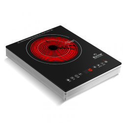 Cooktop Elétrico de Infravermelho Portátil com Controle Digital, 9 Níveis de Potência, Trava para Crianças e Temporizador, 110V 1600W