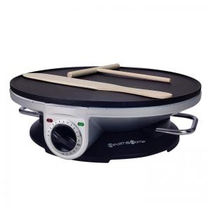 Máquina de Crepe Elétrica antiaderente de Aço inoxidável, 1000W, 110v, HEALTH AND HOME, Preto