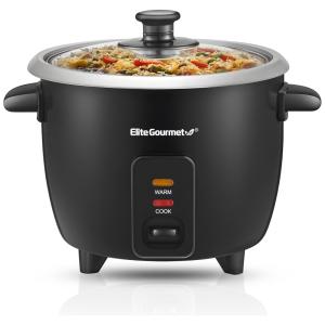 Panela Elétrica de Arroz Elite Gourmet ERC003B com Função de Manter Quente Automático - Prepara Sopas, Ensopados, Grãos, Cereais Quentes