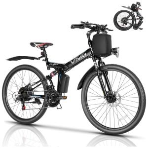 VIVI Bicicleta Elétrica Motorizada 21 Velocidades e 3 Modos, 350W, Preta