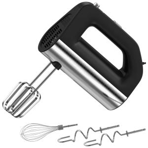 HOUCAE Batedeira Elétrica de Mão com 5 Velocidades e Acessórios, 110V, 250W, Preto