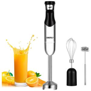 Batedeira de MãoElétrica com 5 Velocidades e Acessórios, 400W, Branca, 110v, OBERLY HM001 02, Branco