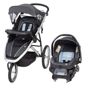 Carrinho de Bebê com Cadeira para Carro Baby Trend Go Gear com Posição de Reclinação Ajustáveis, Cinza