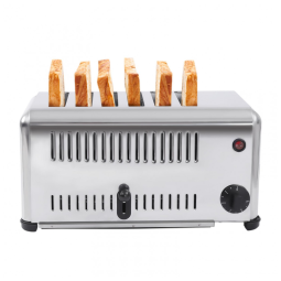 Torradeira Comercial de 6 Fendas em Aço Inoxidável para Restaurante e Cozinha Doméstica, 1680W 110V,SABUIDDS