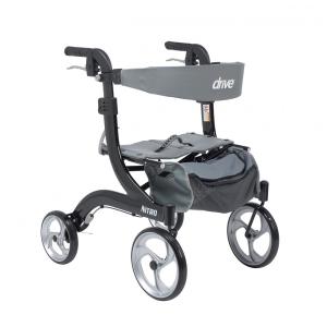 Andador para Idoso Dobrável até 136kg com Freios, Drive Medical RTL10266BKH, Preto e Cinza