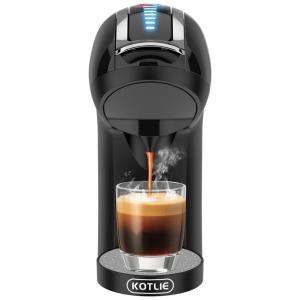 Máquina de Café Expresso 5 em 1, 19 Bar com Tanque de Água Removível e Compativel com 4 Tipos de Capsulas, 110V 1400W, KOTLIE EM-308A, Preta