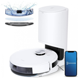 Aspirador de Pó Robô com Conexão via APP WI FI, Auto Esvaziamento e Mapeamento Multinível, 110V, ECOVACS DEEBOT N10 PLUS, Branco