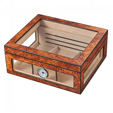 Humidor Transparente Visol Lorenzo Marrom