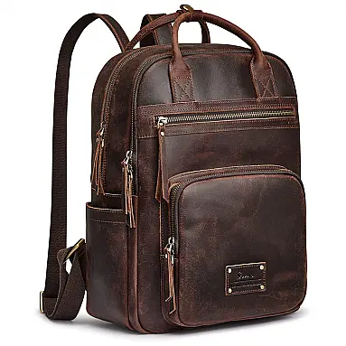 Mochila Feminina de Couro Marrom