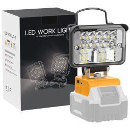 Luz de trabalho LED LIVOWALNY 20W 2000LM Alimentada por Bateria Dewalt 20V Não Inclusa