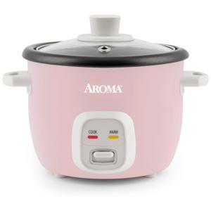 Panela de Arroz Elétrica até 4 xícaras não Cozidas, 110V 250W, Aroma Housewares, Rosa