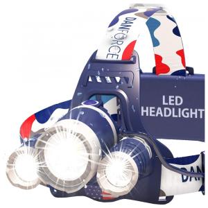 DanForce Lanterna de Cabeça 1080LM, 4 Modos de Luz IPX45, Azul