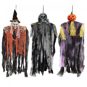 Kit Fantasmas de Pendurar para Decoração de Halloween, 3 UN