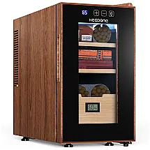 Umidor para Charutos Elétrico em Madeira de Cedro Espanhol, 23L com Controle de Aquecimento e Resfriamento, 110V, NEEDONE, Marrom