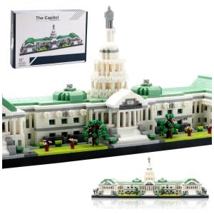 Building Blocks Kit de Construção Capitólio dos Estados Unidos com 3630 Peças para 14 Anos ou mais, RUICHUANGKEJI, Branco