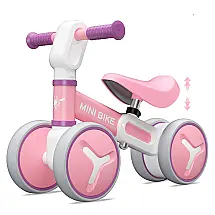 Bicicleta sem Pedal com 4 Rodas para Crianças de 1 a 3 Anos, YGJT, Rosa