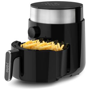 Fritadeira Elétrica AirFryer 2.6L de Capacidade e Painel de Controle Digital e Temperatura Ajustável, 1200W, 110v, YOMA, Preto