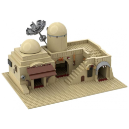 Kit de Construção Edifício Duplo Tatooine, 636 Peças, BUILDING BOAT, Bege