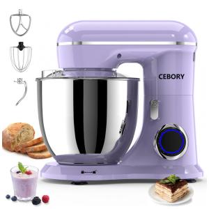 Batedeira planetária 3 em 1 CEBORY Roxa, tigela 6,15L inox, 660W, 10 velocidades, cabeça basculante, baixa emissão de ruído, 110V