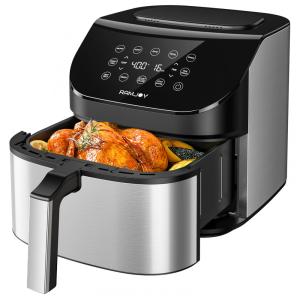 Air Fryer 10 em 1, 6.4L com Painel Digital, Cesta Antiaderente, Desligamento Automático e Lavável na Máquina de Lavar Louça, 110V 1600W