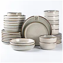 Aparelho de Jantar GBhome GDW067 32 Peças Cerâmica Grês Verde Trigo Serviço para 8 Pessoas