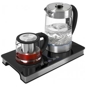 Chaleira Elétrica de Água e Chá 3 em 1 com Painel de Controle Digital, Display LED, Sensor Eletrônico e Função Manter Aquecido, 1500W