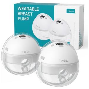 Bomba Tira Leite Elétrica Portátil com 4 Modos, 12 Níveis de Sucção, Baixo Ruído e Sucção Forte, 110V, 2 Unidades, Paruu