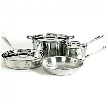 Conjunto de Panelas e Frigideiras Antiaderentes com Núcleo de Cobre, 7 Peças, ALL CLAD 8400000007, Prateado