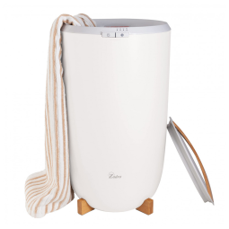 Aquecedor de Toalha Elétrico 20L com 4 Configurações de Temporizador, 110V, Zadro, Branco e Marrom Claro