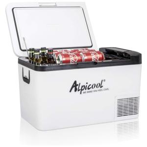 Alpicool K25 Mini Geladeira Automotiva Portátil, DC 12 24V, Capacidade de 25L, branco