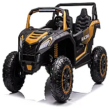 sopbost Carro, Carrinho Elétrico 2 Assentos 12V, com Luzes de LED, MP3, Preto