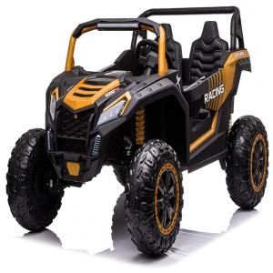 sopbost Carro, Carrinho Elétrico 2 Assentos 12V, com Luzes de LED, MP3, Preto