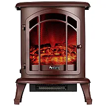 Lareira Elétrica com Chamas 3D Ajustáveis, 1500W, 110v, e Flame USA, Preta
