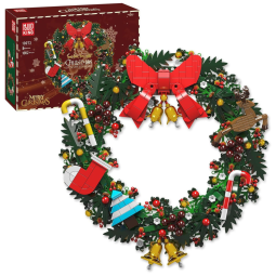 Kit de Construção Guirlanda de Natal com 1002 Peças para Crianças, Mould King, Vermelha