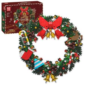 Kit de Construção Guirlanda de Natal com 1002 Peças para Crianças, Mould King, Vermelha