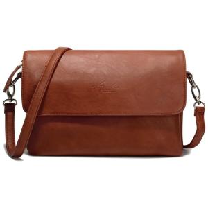 Sacos Crossbody para as Mulheres, Bolsas e Bolsas PU Leather Flap Bolsa de Ombro Mochila com 2 Alça Ajustável e Multi bolsos