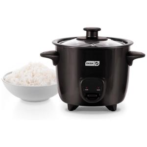 Mini Panela de Arroz Elétrica 1L com Função de Manter Aquecido, 200W, 110v, DASH DRCM200BK, Preto