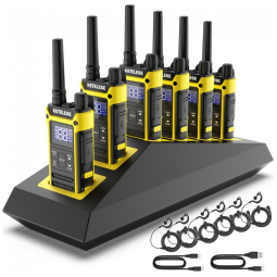 Rádio Comunicador Walkie Talkie Ketelese IP67 à Prova d'Água, Rádio Bidirecional Resistente com Fone, Três Proteções