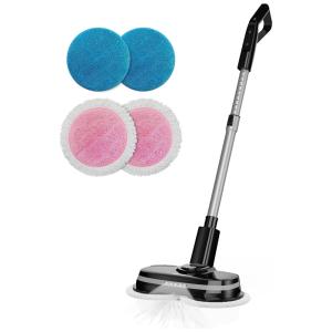 Esfregão Mop Elétrico sem Fio à Bateria Tanque de 300 mL com Farol LED, 110v, MAMIBOT MOPA580, Preto