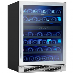 Adega Climatizada com Zona Dupla para 46 Garrafas com Iluminação LED, 110V Zephyr, Prata