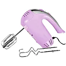 Batedeira de Mão Elétrica com 7 Velocidades e Acessórios em Aço Inoxidável, 100W, 110v, MISS Z, Rosa