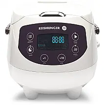 Panela de Arroz Elétrica 850mL, com 8 Predefinições e Tela LCD, Branca, 110v, REISHUNGER 542 MDRK, Branco