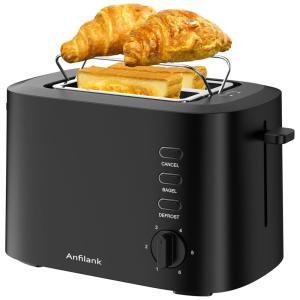 Torradeira Elétrica 2 Fatias com 6 Níveis de Tostagem e Função Descongelar 110V 900W, Anfilank Retrô, Branca