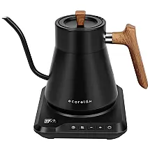 Chaleira Elétrica 1L com Controle de Temperatura, Fervura Rápida e Tela LED, 1200W, Ecorelax, Preto Fosco