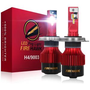Kit Xenon Lâmpadas LED Branca 15000 Lumens 6000K, 2 Peças, FIREHAWK 9003, H4, HB2, Preto